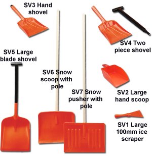 Shovels, scoops, scrapers & snow pushers